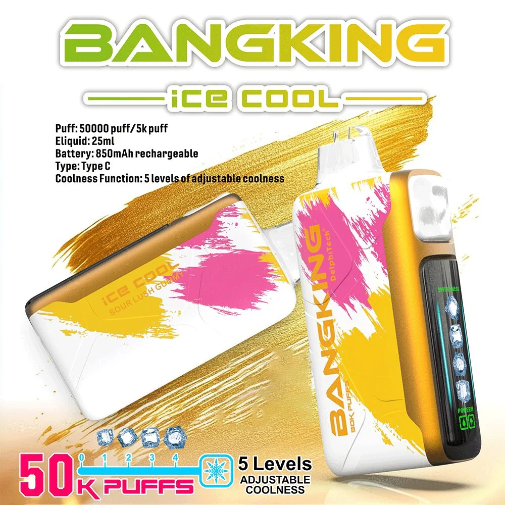 Bang-King-Ice-Cool-50000-Puffs-sour-lush-gummy Bang King Ice Cool 50000 – Jednokratni Vape s 50,000 Puffova i Podesivim Hlađenjem - Slika 1