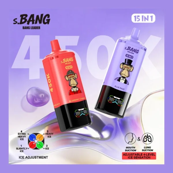 Bang Leader 450K Puffs – 15-u-1 punjiva jednokratna vape s podesivim ledom i pametnim zaslonom
