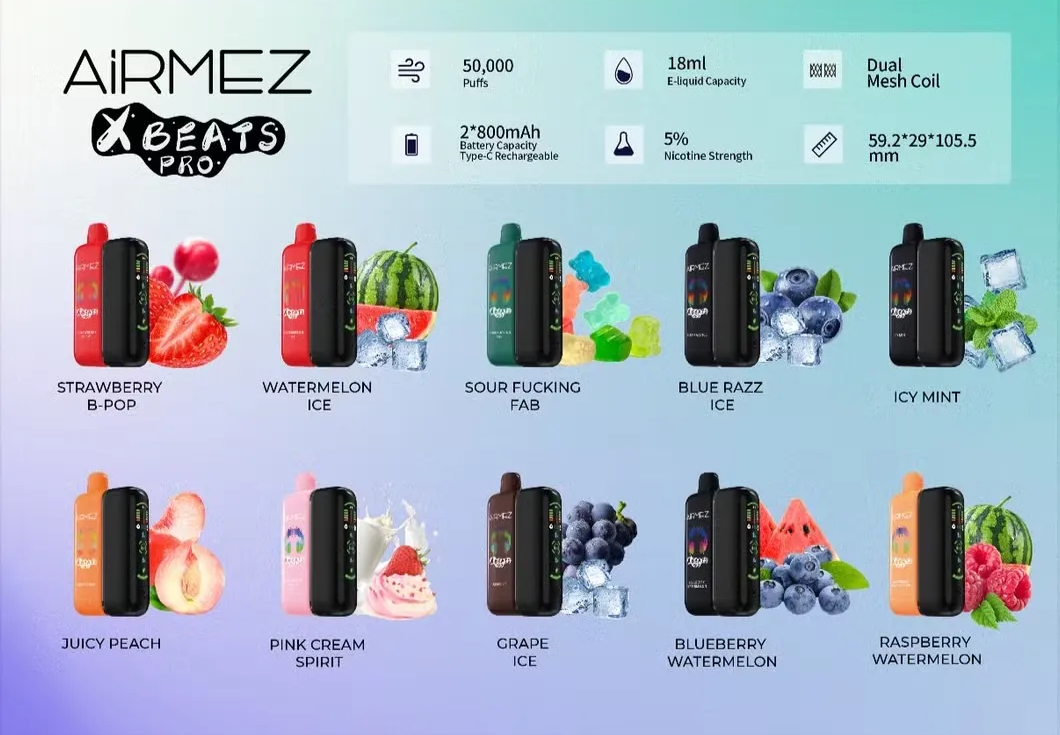 Airmez Xbeats Pro 50000 Puffs – Jednokratna e-cigareta s 50k udisaja i Hi-Fi slušalicama 2 airmez xbeats pro 50000 puffs jednokratna e cigareta s 50k udisaja i hi fi slusalicama 9