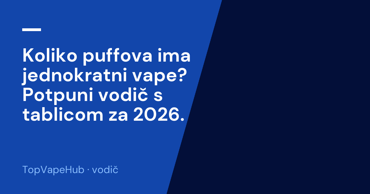Koliko puffova ima jednokratni vape? Potpuni vodič s tablicom za 2026. 1 Koliko puffova ima jednokratni vape? Potpuni vodič s tablicom za 2026.