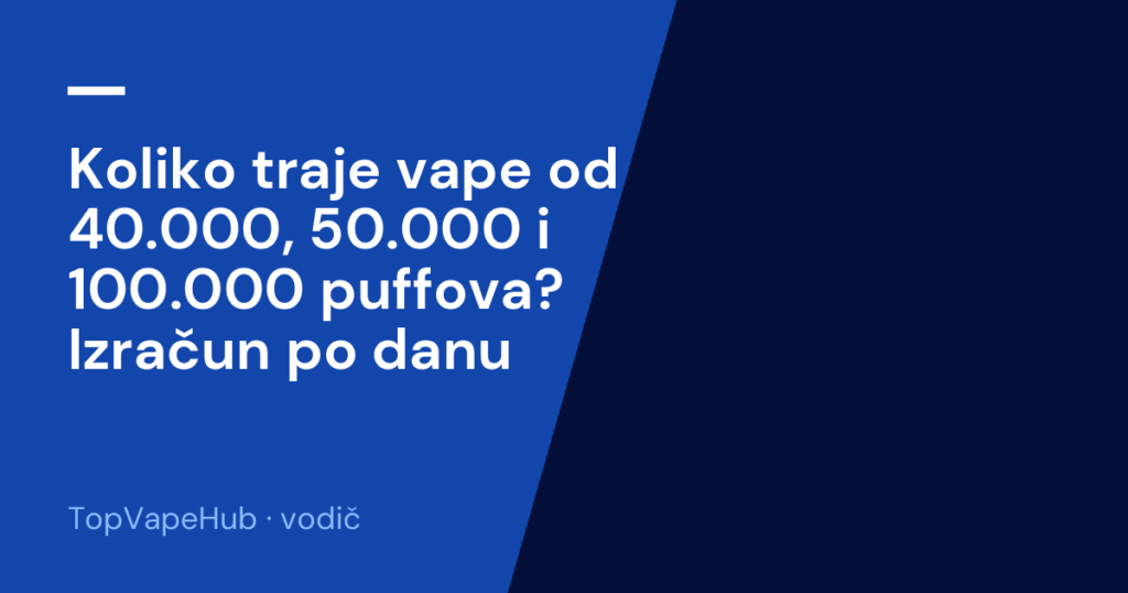 Koliko traje vape od 40.000, 50.000 i 100.000 puffova? Izračun po danu