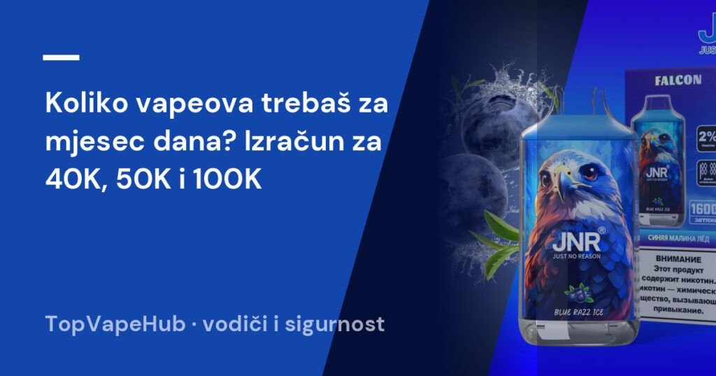 Koliko vapeova trebaš za mjesec dana? Izračun za 40K, 50K i 100K