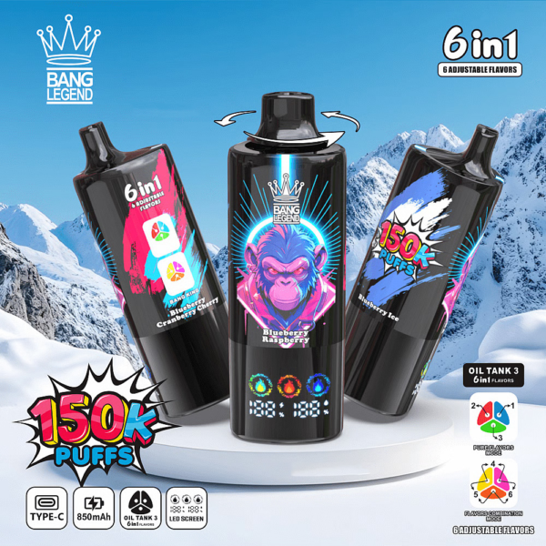 Bang Legend 150000 Puffs – 6 u 1 Vape s LED Zaslonom i 850mAh Baterijom