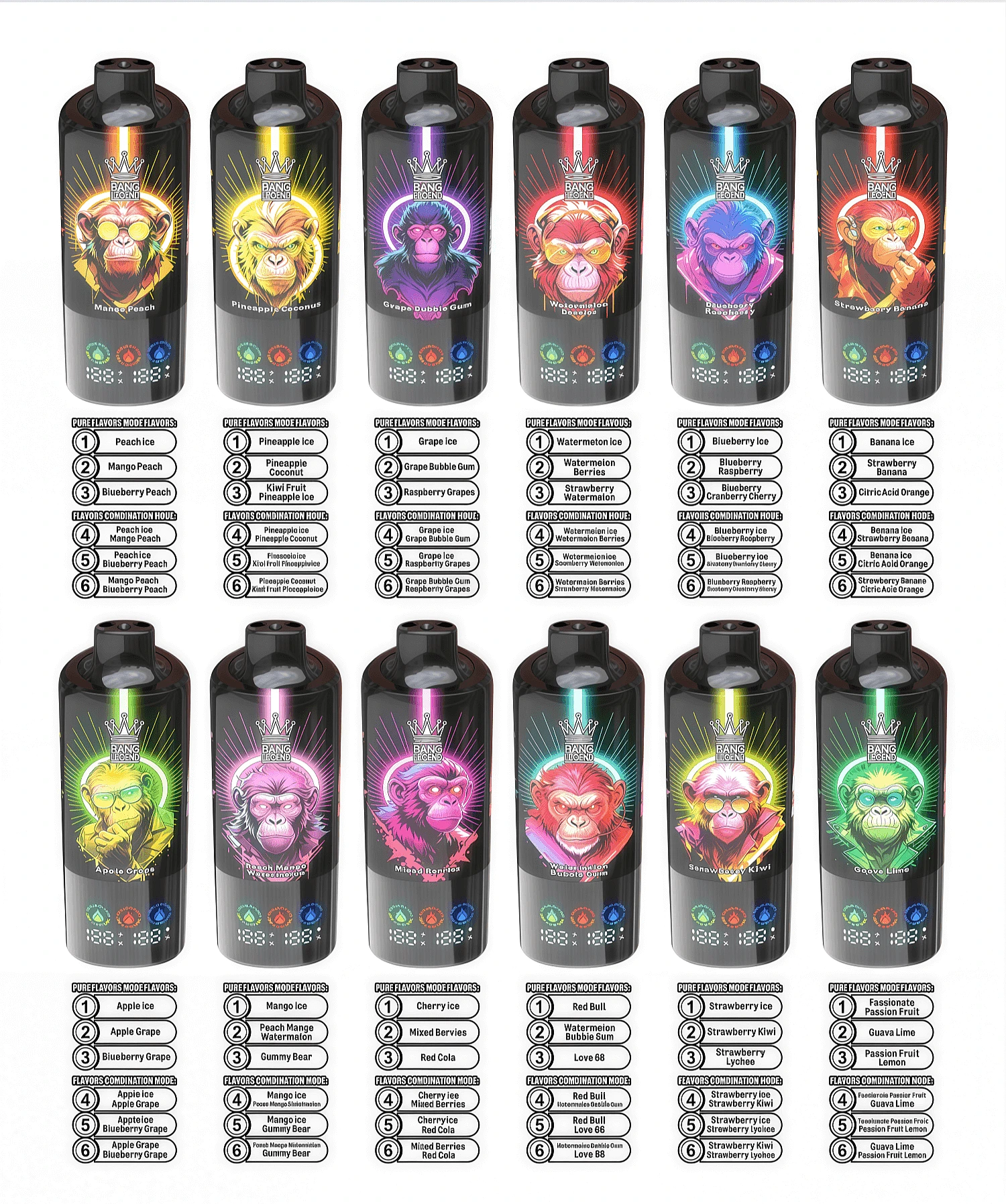 Bang Legend 150000 Puffs – 6 u 1 Vape s LED Zaslonom i 850mAh Baterijom 1 Bang Legend 150K okusi